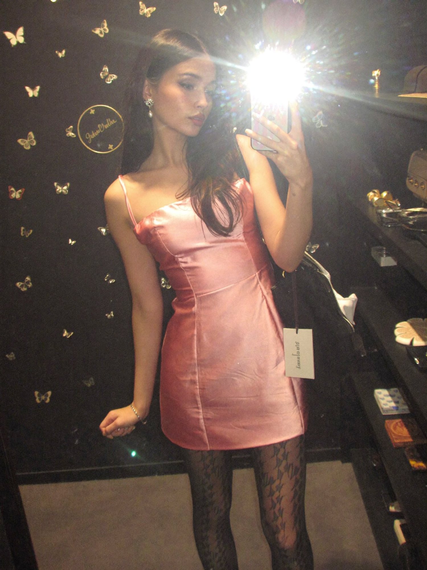 Reflection in pink satin